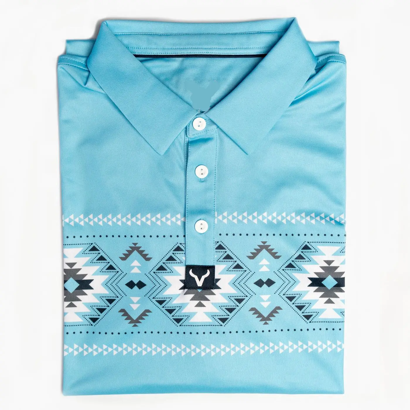 Vexil Brand - Polo - Aztec - Light Blue Golf Performance Polo Menswear Top Outdoor Hunting Fishing Polyester Casual Fabric
