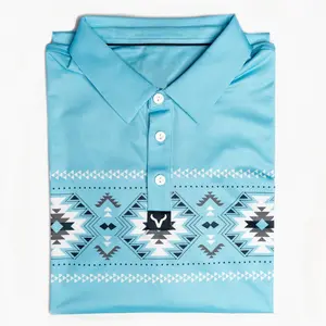 Vexil Brand - Polo - Aztec - Light Blue Golf Performance Polo Menswear Top Outdoor Hunting Fishing Polyester Casual Fabric