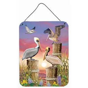 212 MAIN Hangable Pelicans Wall-or-Door Hanging Prints - 12x16 in. Indoor/Outdoor Kitchen/Bath Rustproof Home Decor Artwork