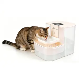 4.5L Cordless Automatic Pet Water Fountain, Rechargeable Smart Cat Water Dispenser with 3 Adjustable Water Volumes & Timers, Remote Control Dog Water Fountain with Ceramic Bowl & Cleaning Brush, Filter-Free Pet Drinking Fountain for Cats Dogs