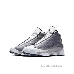 Retro, stylish, trendy, versatile, wear-resistant, non-slip, retro-chic gray athletic basketball shoes
