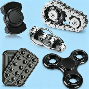 5-Pack Metal Fidget Toys Set - Magnetic Slider, Fidget Spinner Sensory Gadgets for Teens, Stress Relief, Focus Support, Office Desk Decor, Easter Basket Stuffers, Teen Boy Gifts