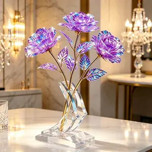 Clear Acrylic Display Stand Suitable For Crystal Rose Tabletop Decoration Keepsake Gift