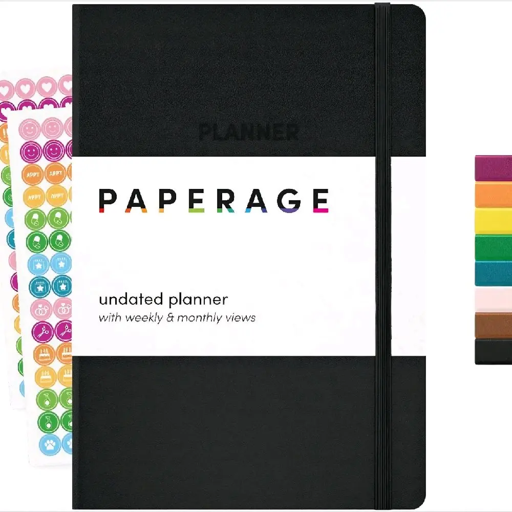 PAPERAGE Undated Weekly & Monthly Hardcover Planner