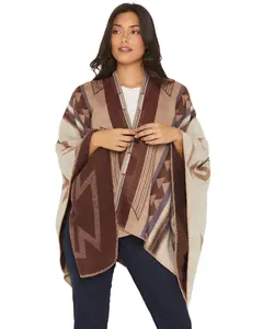 Shyanne Women's Tanager Southwestern Print Clasp Front Shawl - Swho25sl1-Crm