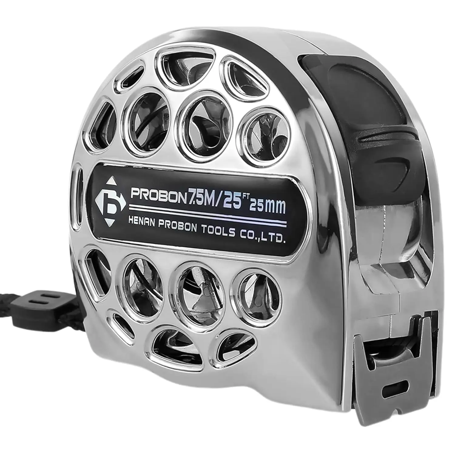 Stainless Steel Retractable Measuring Tape - 7.5M/25Ft ABS Ruler, Anti-Corrosion, Anti-Fall, Wear-Resistant, Hollow-Out Design for Harsh Working Environments