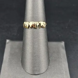 Gold 14k Ring Size 7 Elephant Design for Everyday Wear - Elegant and Durable