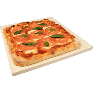 CucinaPro Pizza Stone for Oven, Grill, BBQ- Extra Thick 5/8" Cordierite Rectangular Baking Stone for Better Cooking- 16" x 14" Pan