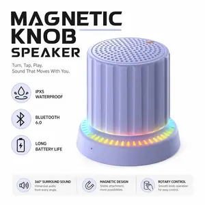 Suction cup shower speaker - IPX5 waterproof magnetic Bluetooth speaker, 360° surround sound effect and 6-hour playback duration, knob volume control, suitable for bathrooms, swimming pools and outdoor environments.