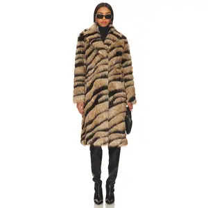 Unreal Fur Bengal Kiss Coat in Tiger Stripe