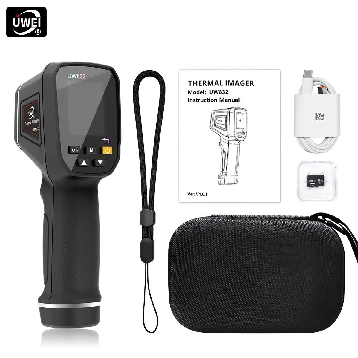 UWEI Infrared Thermal Imager, Handheld Thermal Imaging Camera, Type-C Rechargeable Thermal Imager with 8GB Card & Carry Bag