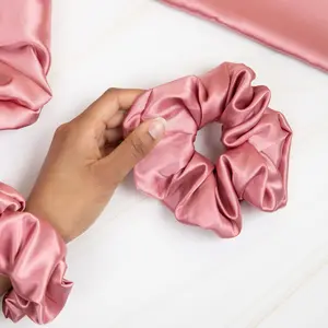 Medium Volume Satin Scrunchie - Candy