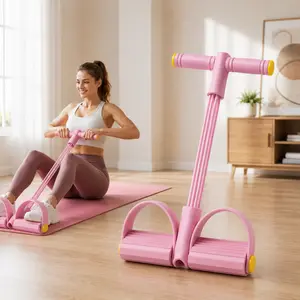 6-Tube Elastic Yoga Pedal Puller, Multifunction Tension Resistance Band, Home Full Body Workout Equipment for Abdominal Training, Sit-Up Fitness