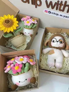 Handmade Crochet Sunflower Potted Plant  Forever Flower Gift & Cute Desk Decor