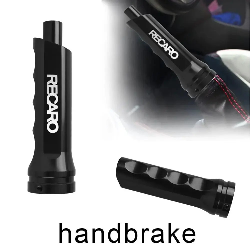 Universal RECARO Aluminum Handbrake Cover Anti-Slip Racing E-Brake Handle Grip Sleeve Car Interior Modification Accessories For Most Manual Automatic Vehicles