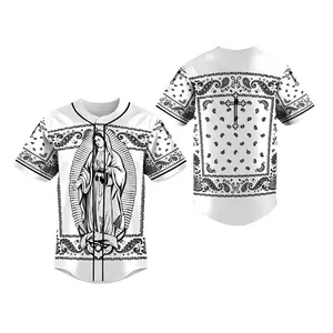 Full Print Virgen De Guadalupe Baseball Jersey Shirt, Dia De La Virgen De Guadalupe Jersey Shirt, Vintage Casual Unisex Jersey Shirt for Men & Women, Baseball Jersey for Men and Women, Baseball Jersey Style