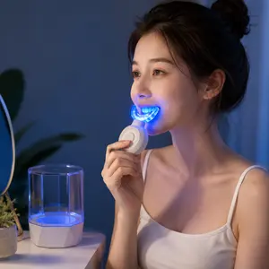 YVMEX Rechargeable Teeth Whitening Device with Wireless Charging Oral Care Cleaner Gel Set for Wholesale