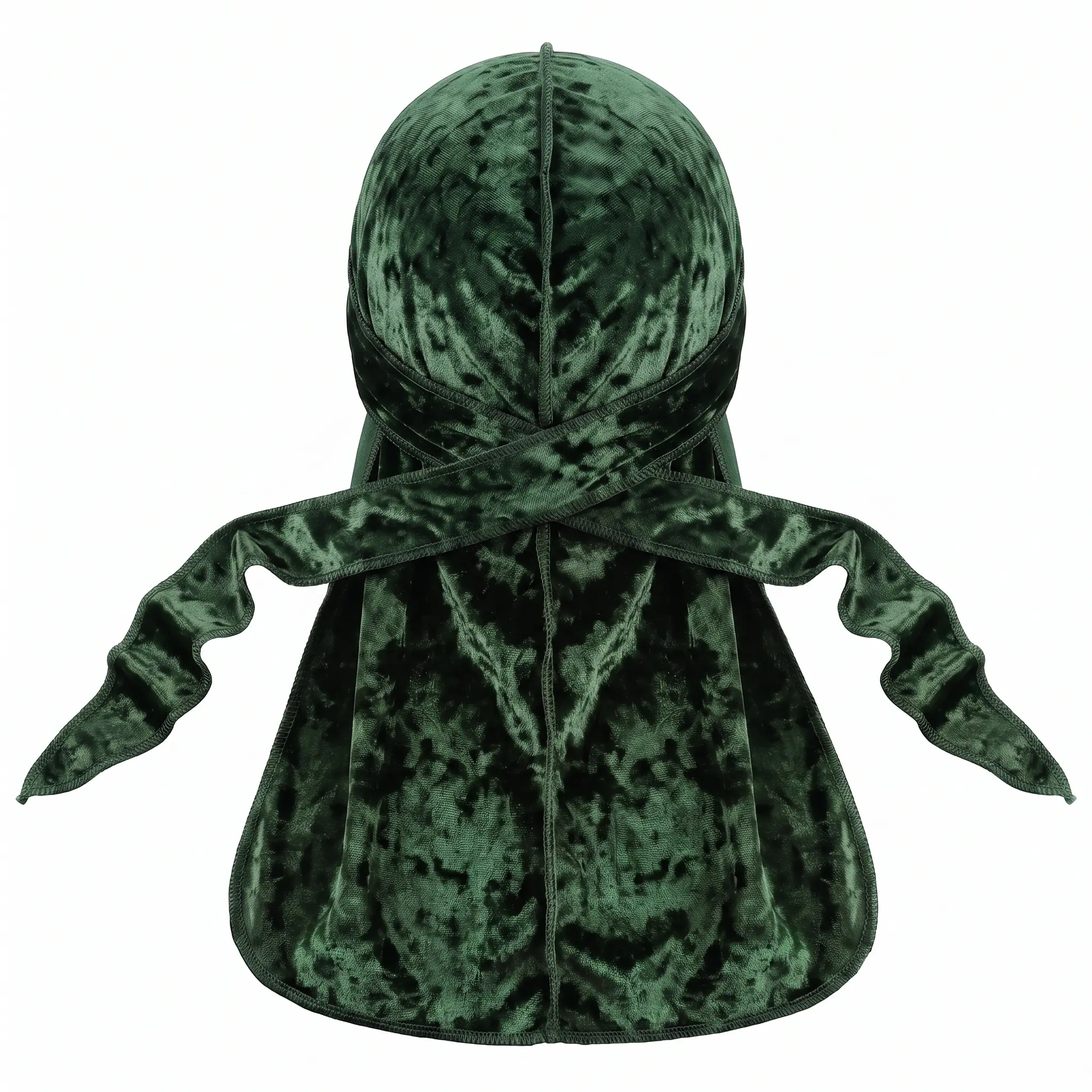 Premium Crushed Velvet Forest Green Durag