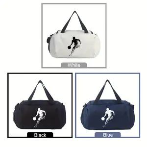 Large Capacity Lightweight Sports Basketball-Themed Duffel Bag, Polyester Foldable Travel Gym Bag with Zip Closure & Dry Wipe Feature, Ideal Men's Gift for Athletes, Athlete Backpack,summervibes