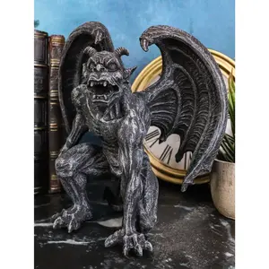 Winged Horned Devil Gargoyle Statue 6.25" Tall Notre Dame Evil Warden Gargoyle
