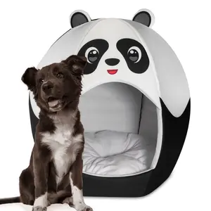 Maccabi Art Panda Pet Bed - Cute Zen Igloo Cave for Kittens & Small Dogs (Small - 16"x16")