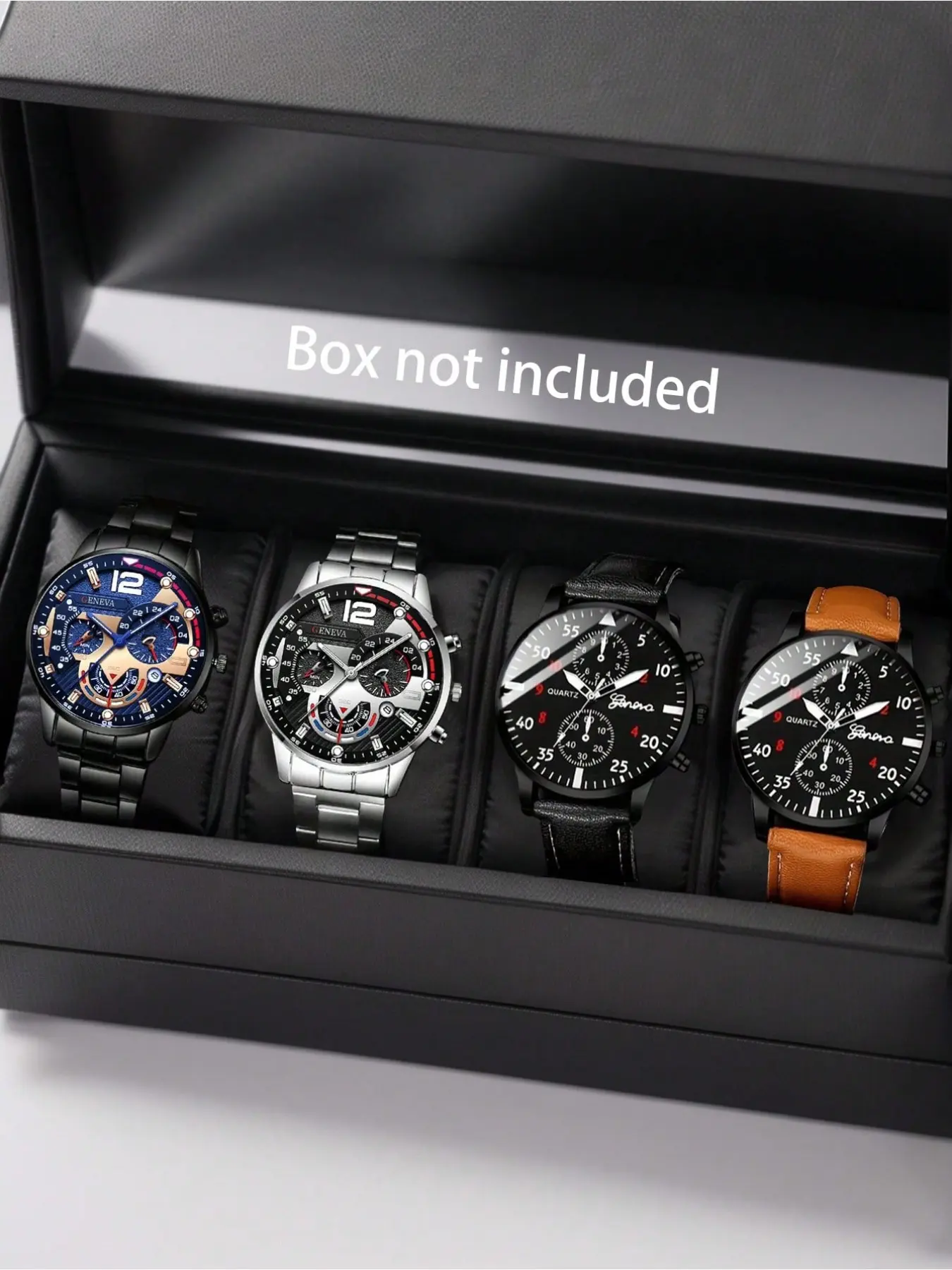 4PCS Men's Quartz Watch Set, Analog Wristwatches, Business Fashion Watches, Fashionable Business Style, Can Be Used As A Gift For Important Festivals