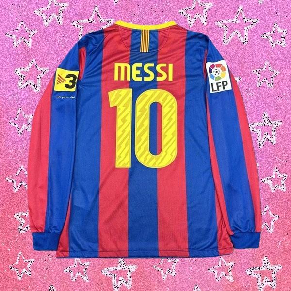 1011 FCB Home retro No.10 Messi long sleeve Soccer jersey