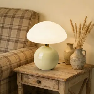 Nordic Ceramic Table Lamp Night Light, USB Plug-In Three-Color Adjustable Desk Lamp, Eye-Care Soft Light Atmosphere Lamp