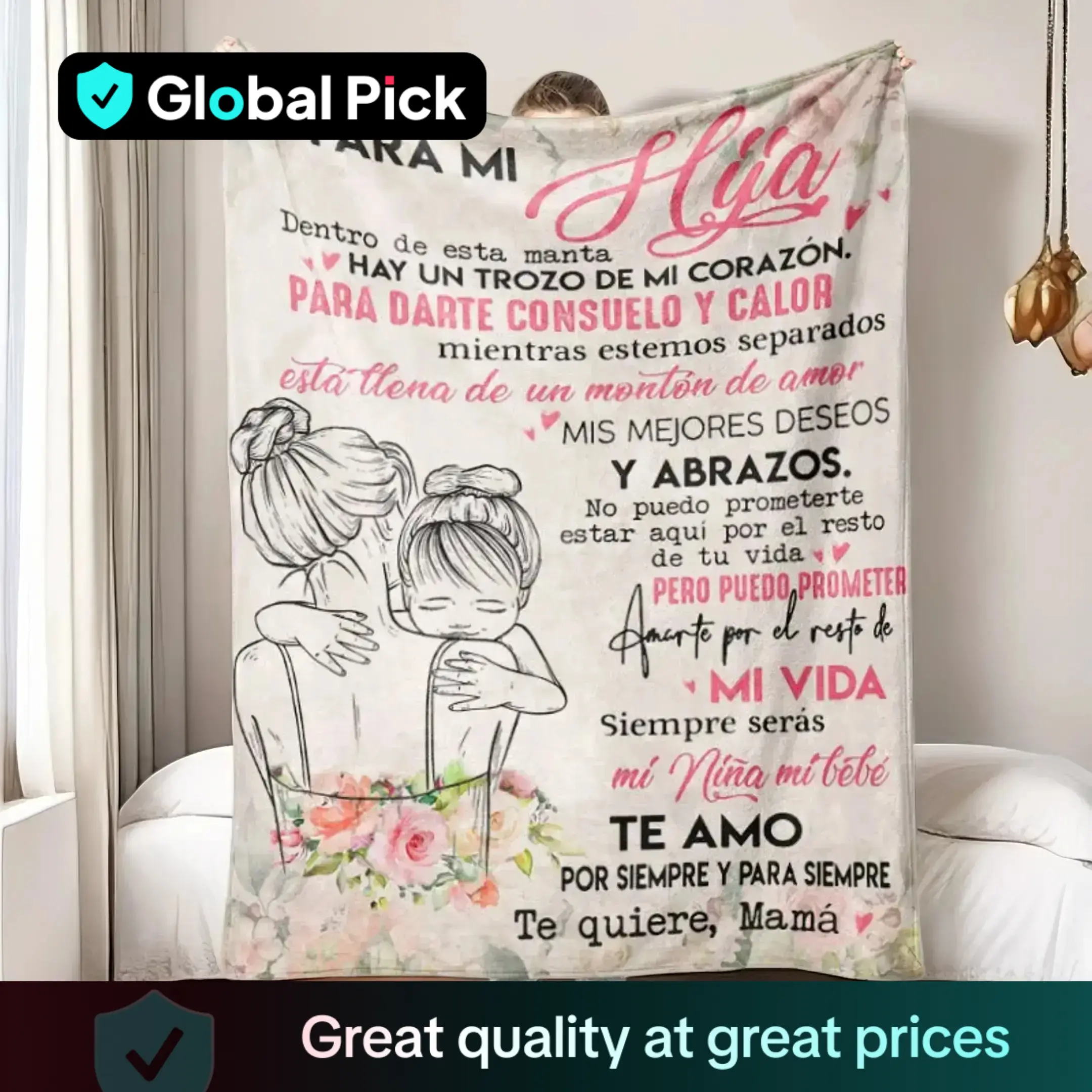 1pc Modern Style Letter Print Soft Thickened Flannel Blanket, Classic Floral Pattern Decorative Durable Nap Throw for Home & Office, Warm & Cozy Blank