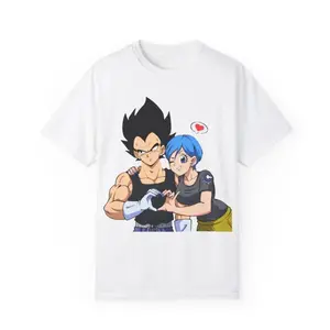 Vegeta and Bulma Love Graphic T-Shirt, Dragon Ball Couple Tee, Anime Lover Shirt, Graphic Tee, Menswear Womanswear Streetwear