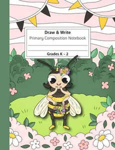 Primary Composition Notebook: Draw and Write Journal for Grades K-2 With Dotted Midline and Picture Space, for Kindergarten, 1st and 2nd Grade