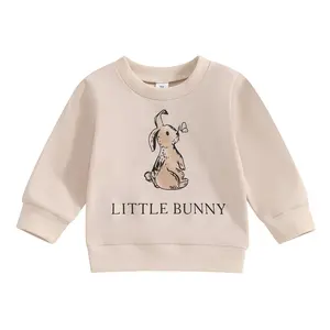 REDWOON Baby Boy Girl Easter Outfit Toddler Little Bunny Sweatshirt Long Sleeve Pullover Sweater Shirt Cute Clothes