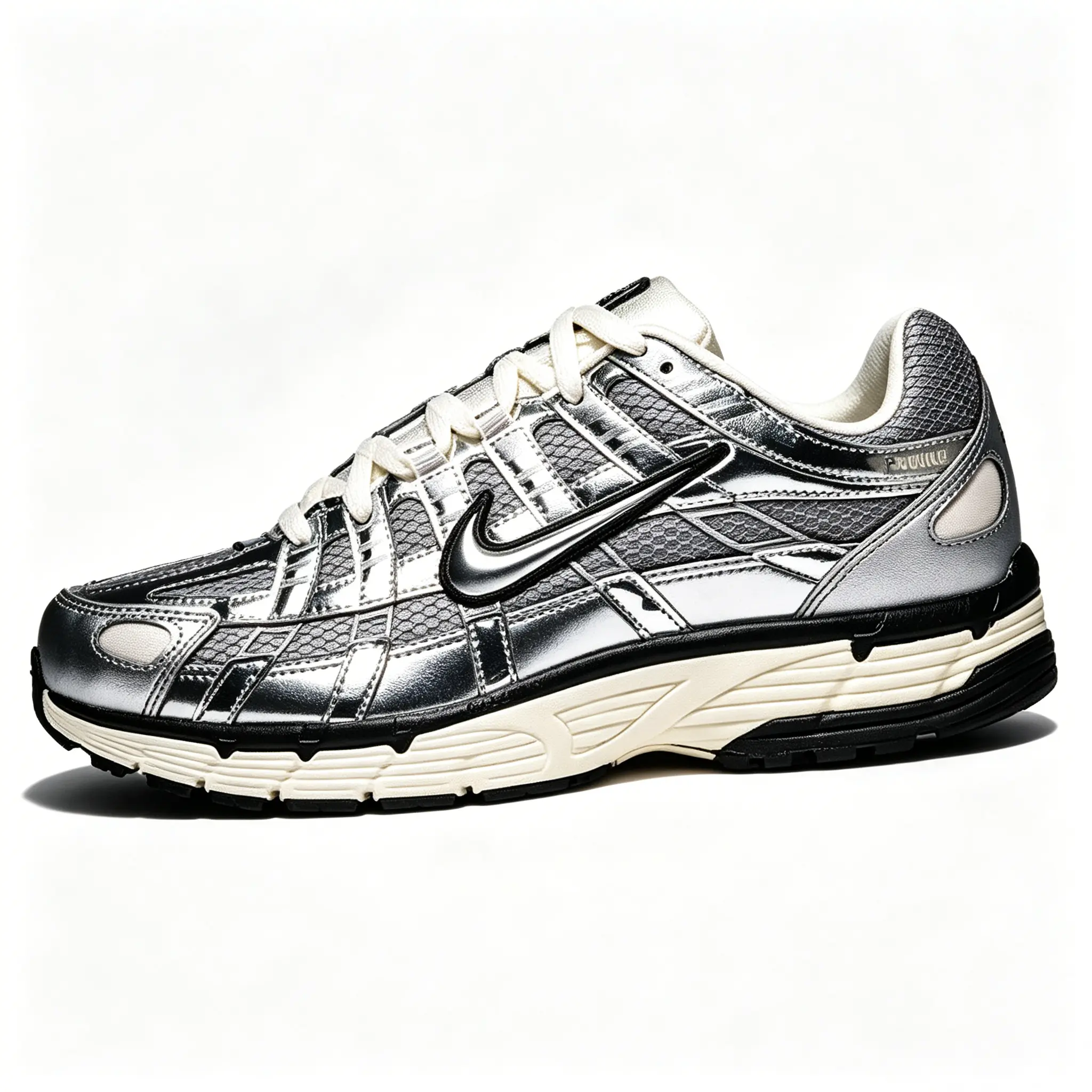 Nike P-6000 CN0149-001 Men's Low-Top Shoes Silver Gray Comfortable Stylish Shock Absorbing Slip-Resistant Breathable for Casual City Commuter Running