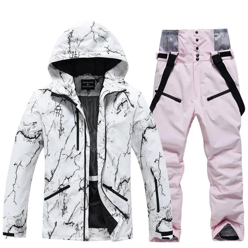 Winter Ski Suit Set Cold Snowboard Men/Women Double Board Hooded Skiing Ski Suit Waterproof Windproof Outdoor Skiing Jacket/Pant