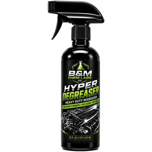 B&M Chem Labs Hyper Degreaser Heavy Duty Spray, Maximum Strength, Fast Acting, 16 oz
