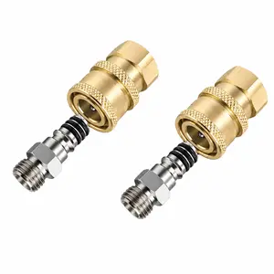 Airless Sprayer Parts 1/4 Inch Brass Quick Connect, Fits High Pressure Hoses Paint Sprayers and Spray Guns, Quick Connect Design with Sealed O Rings Leak Resistant（2-Pack）tiktokshopspringglowup