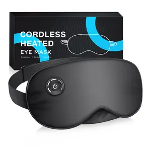 Heated Eye Mask Cordless, USB Eyes Heating Pad, Eye Massager Mask for Sleeping, Electric Warm Eye Compress for Dry Eyes, Relief Stye, Blepharitis, Chalazion, Sleep Mask Gift for Men Women(Black)