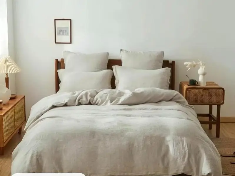 100% Linen Duvet, Breathable Bedding for Bedroom, Natural Fiber Duvet for Comfortable Sleep