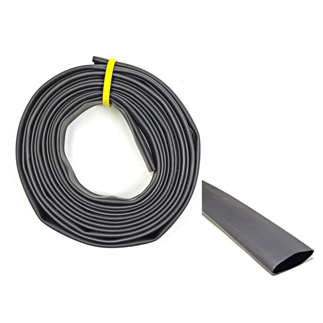 Black 3:1 Dual Wall Adhesive Glue Lined Marine Grade Heat Shrink Tube Tubing - 1/8", 3/16", 1/4", 3/8", 1/2", 3/4", 1", 1.5", 2" Cable Wire