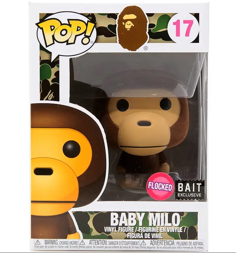 Funko BAPE Flocked Baby Milo Vinyl Figure - Bait Exclusive New Display Collectible Figurine, Exclusive Design, Flocked Texture, [17]