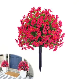 1 pcs of vibrant plastic artificial flower, artificial daisy with eucalyptus leaves, artificial boxwood greenery, suitable for indoor and outdoor, garden, doorway, balcony and other home decoration.