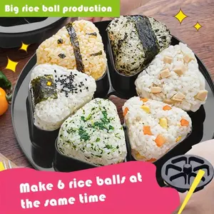 6-in-1 Sushi Bento Mold, Manufacturer's triangular rice ball bento box, Japanese sushi mold, 6-in-1, tool and mold for making seaweed rice rolls.