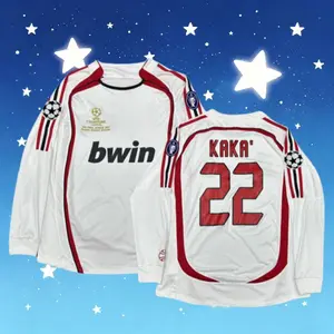 2006 2007 Away Retro White No.22 Kaka Long Sleeve Soccer Jersey