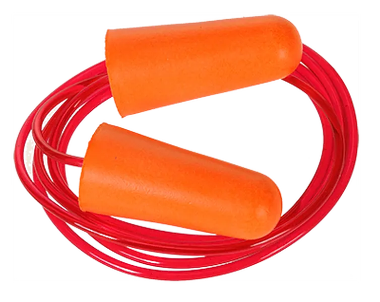 Portwest EP08 Corded Polyurethane Foam Ear Plugs, Orange - 200-Pair Ear Protection for Water Sports, Swimming