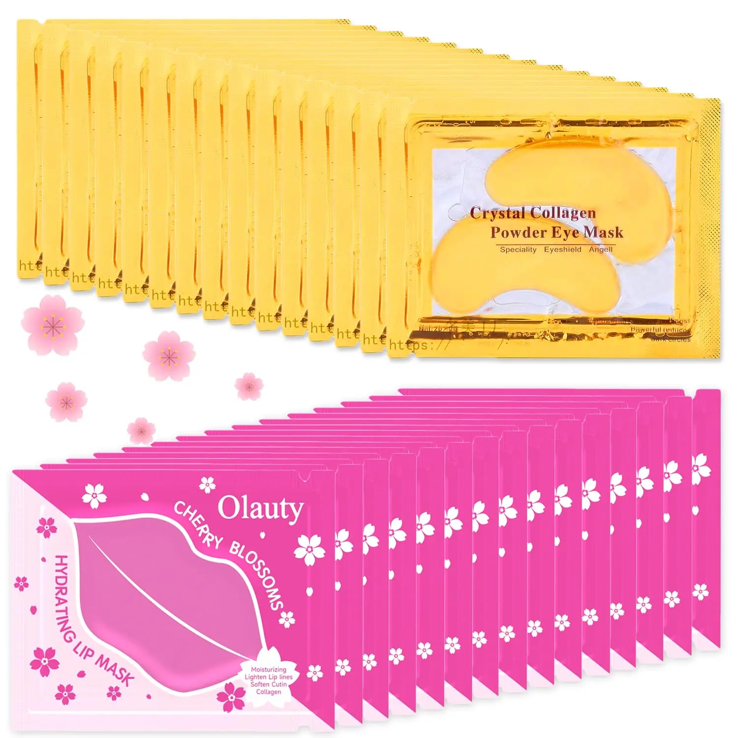 30-Pair Luxury 24K Gold Eye Mask & Lip Mask Set | Collagen Gel Patches for Dark Circles & Puffiness | Christmas Gifts，Elegant Skincare Gifts for Adults, Bachelorette & Hangover Parties