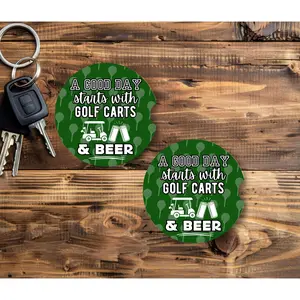 Golf Dads - 2 Piece Car Coaster Set