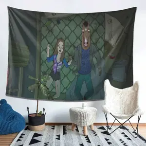 Bojack Horseman Inspir1d Thickened Soundproof Tapestry Bedroom Headboard Decorative Fabric For Living Room Wall Hanging  Or Dorm Makeover With Simple Patterns Cozy Atmosphere Bedroom Decoration Home Decor Artistic Wall Art Minimalist Design， bedroom decor