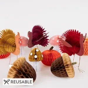 Mixed Thanksgiving Honeycomb Decorations (x 11)