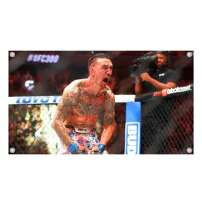 Max Holloway Flag UFC Inspired Fight Night Wall Flag Combat Sports Banner for Bedroom Octagon Gym Decor Gift for UFC fans MMA Fans