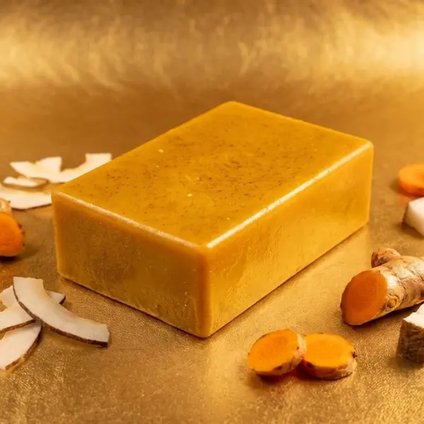 Solid Carrot and Turmeric Soap Bar with Coconut & Olive Oil - Moisturizing Brightening Body Cleanser for a Radiant Glow, Cleansing, Turmeric Beauty Soap, Moisturizing Brightening Soap, Gentle Wash